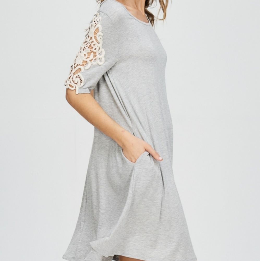 Grey crochet shoulder